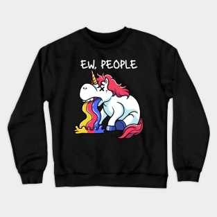 Unicorn Solitude: Embracing Serenity Away from Humans Crewneck Sweatshirt